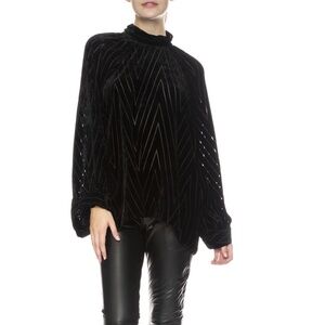 Nili Lotan Black Velvet Blouse
